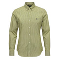 Camisa Ralph Lauren Masculina Micro Xadrez Mostarda Pony Preto