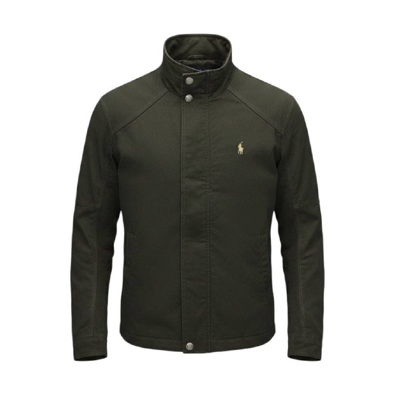 Jaqueta Sarja Ralph Lauren Masculina Inverno Rigoroso Verde Exército com Pony Cinzento