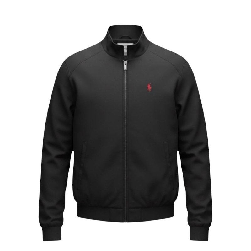 Jaqueta Suede Ralph Lauren Masculina Meia Estação Preta Pony Vermelho