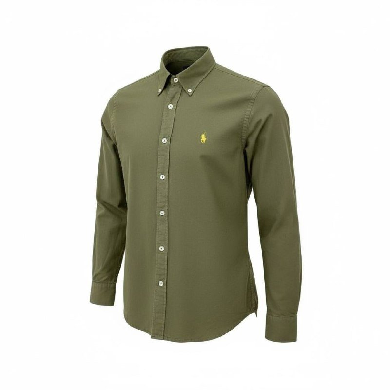 Camisa Ralph Lauren Masculina Oxford Tinturado Verde Sevilha Pony Esmeralda