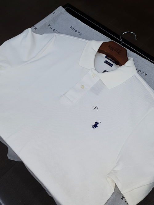 Polo Ralph Lauren Masculina Branca Pony Marinho