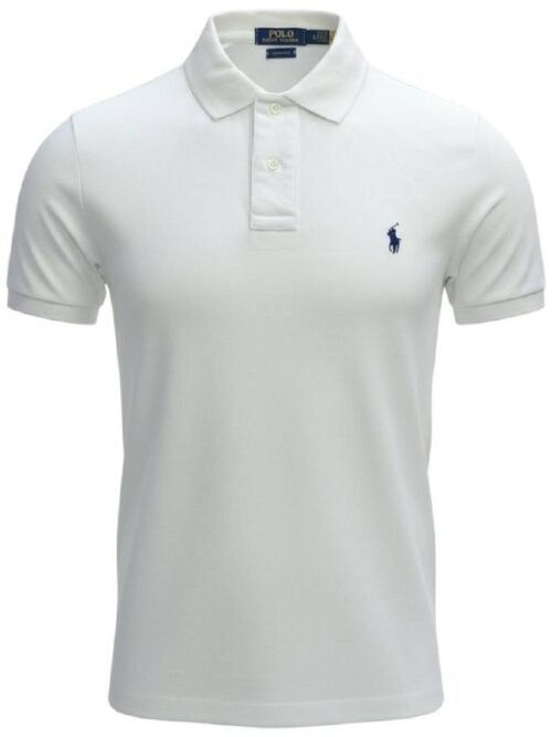 Polo Ralph Lauren Masculina Branca Pony Marinho