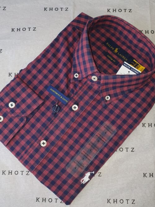 Camisa Ralph Lauren Masculina Xadrez Marrom Pony Branco