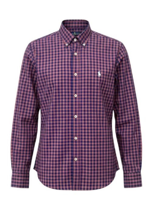 Camisa Ralph Lauren Masculina Xadrez Marrom Pony Branco