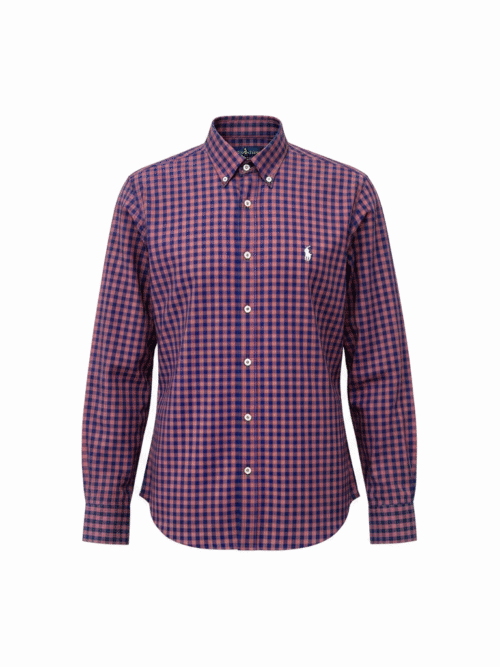 Camisa Ralph Lauren Masculina Xadrez Marrom Pony Branco