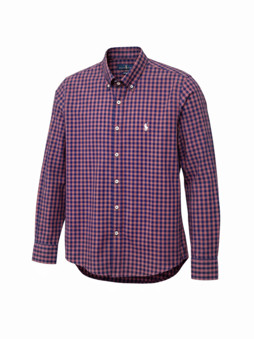 Camisa Ralph Lauren Masculina Xadrez Marrom Pony Branco