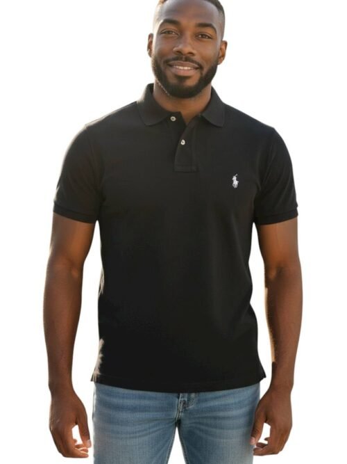 Polo Ralph Lauren Masculina Preta Pony Branco