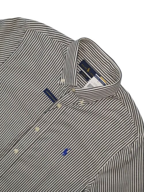 Camisa Ralph Lauren Masculina Preta Listras Pony Azul