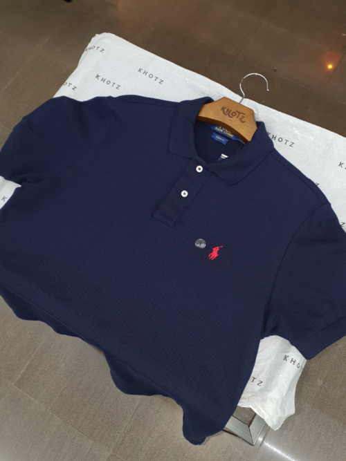 Polo Ralph Lauren Masculina Azul Marinho Pony Vermelho