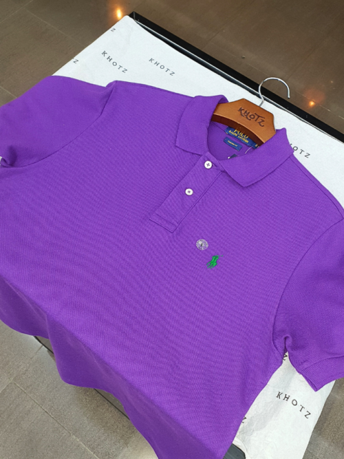 Polo Ralph Lauren Masculina Roxa Pony Verde