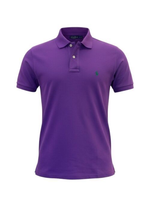 Polo Ralph Lauren Masculina Roxa Pony Verde