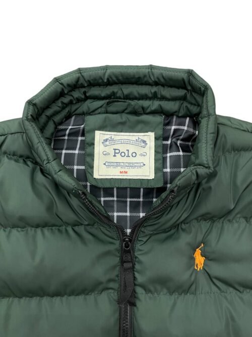 Jaqueta/Colete Ralph Lauren Masculina Pluma Esmeralda Pony Laranja