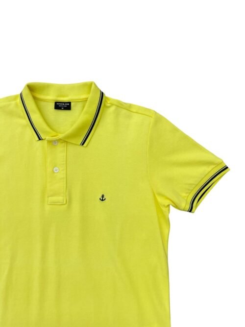Polo King Joe Masculina Amarela Detalhada