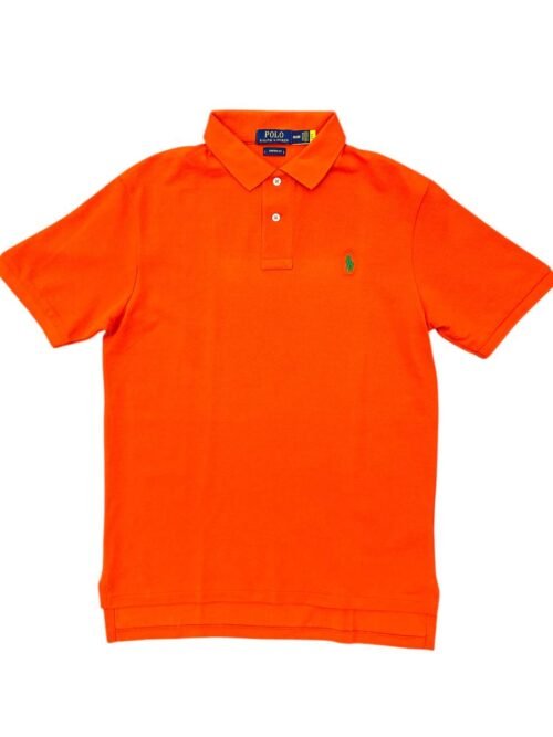 Polo Ralph Lauren Masculina Laranja Pony Verde