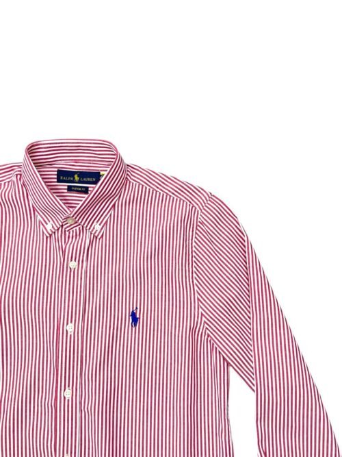 Camisa Ralph Lauren Masculina Vermelha Listras Pony Azul