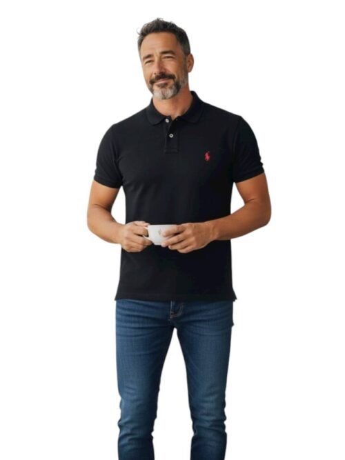 Polo Ralph Lauren Masculina Preta Pony Vermelho