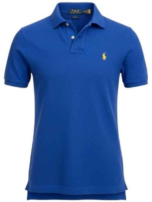 Polo Ralph Lauren Masculina Azul Bic Pony Amarelo