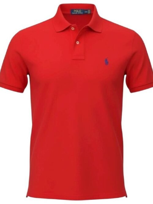 Polo Ralph Lauren Masculina Vermelha Pony Marinho