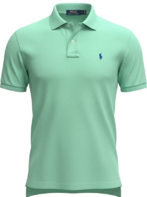 Polo Ralph Lauren Masculina Verde Água Pony Azul