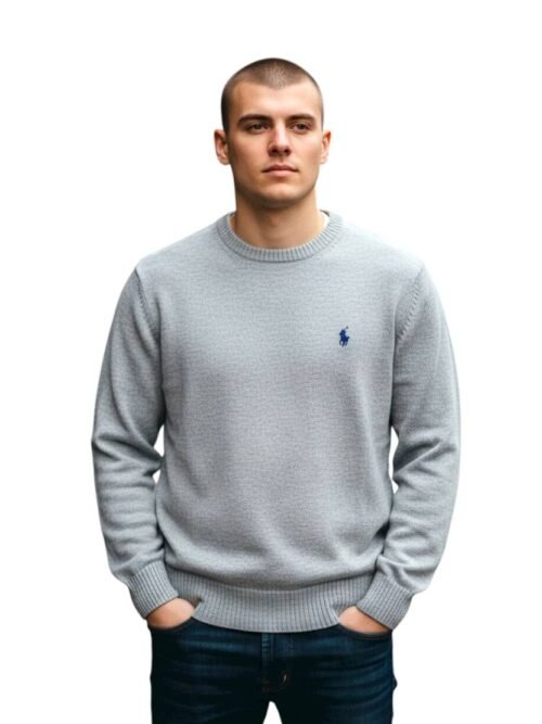 Suéter Ralph Lauren Masculino Cinza Pony Marinho
