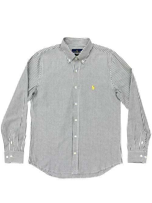 Camisa Ralph Lauren Masculina Preta Listras Pony Amarelo