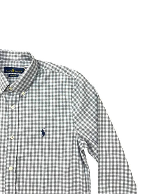 Camisa Ralph Lauren Masculina Xadrez Clássico Cinzento Pony Marinho