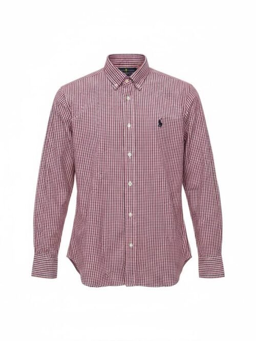 Camisa Ralph Lauren Masculina Micro Xadrez Natal Pony Preto