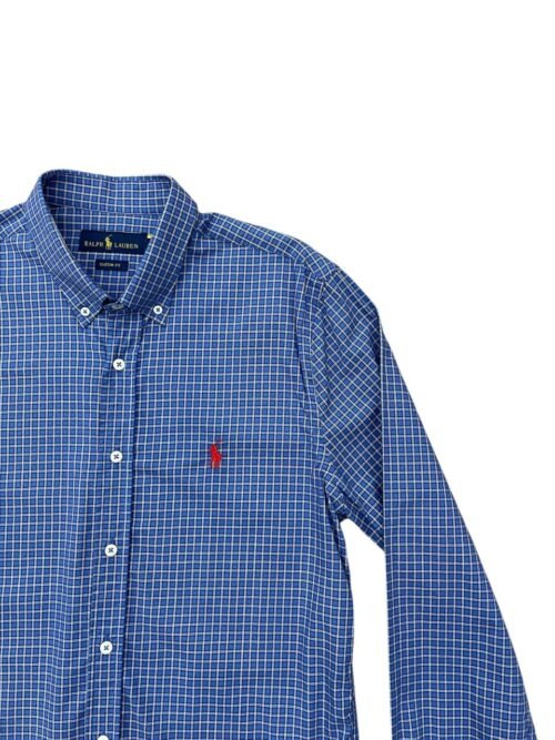 Camisa Ralph Lauren Masculina Xadrez Marinho Pony Vermelho