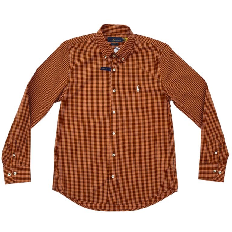 camisa-ralph-lauren-marrom-masculina-micro-xadrez-escuro