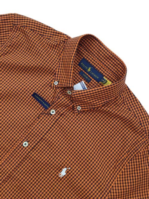 camisa-ralph-lauren-marrom-masculina-micro-xadrez-escuro
