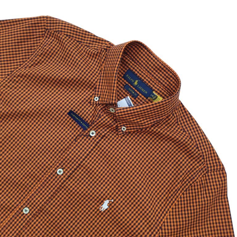 camisa-ralph-lauren-marrom-masculina-micro-xadrez-escuro