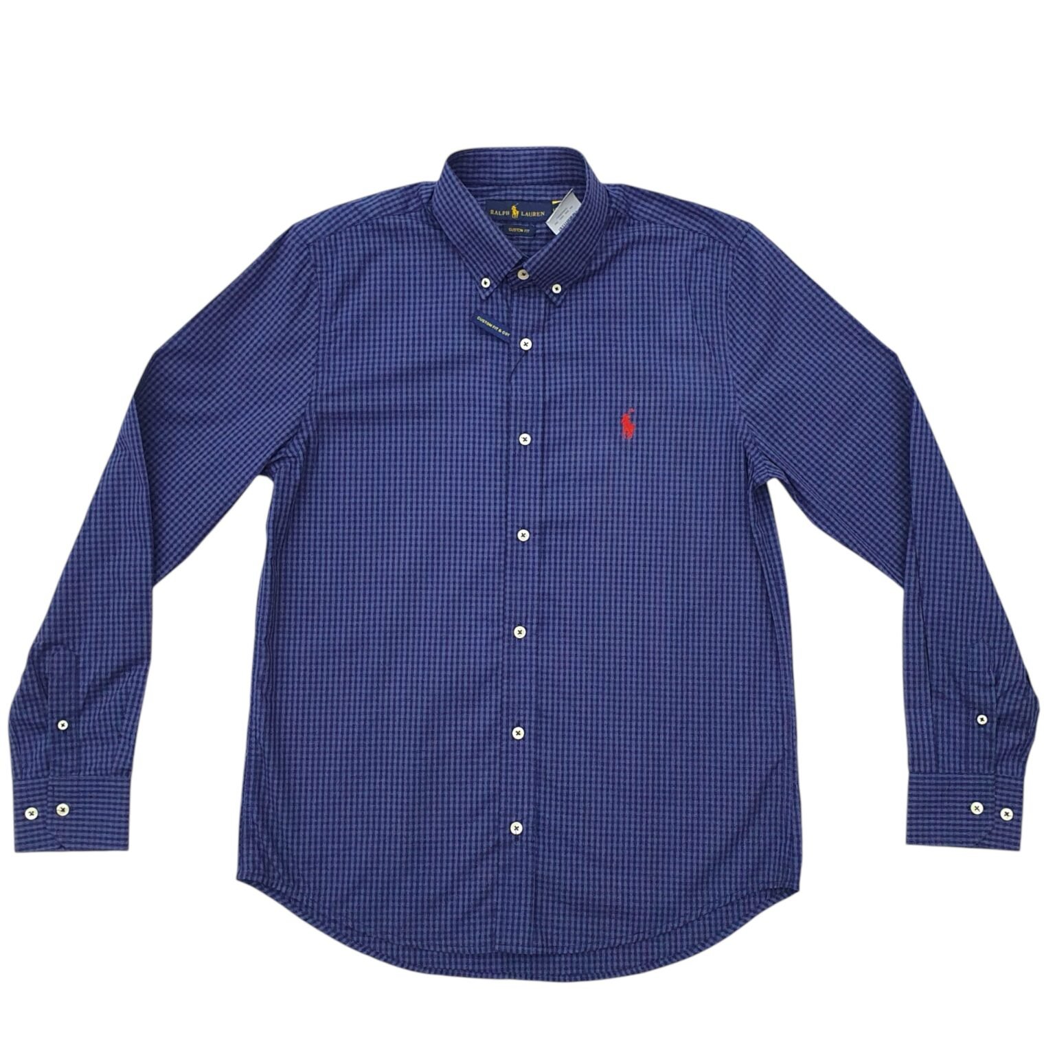 camisa-ralph-lauren-azul-masculina-micro-xadrez-escuro