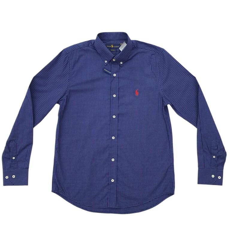 camisa-ralph-lauren-azul-masculina-micro-xadrez-escuro