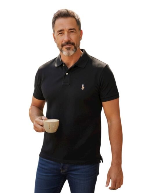 Polo Ralph Lauren Masculina Preta Pony Colorido