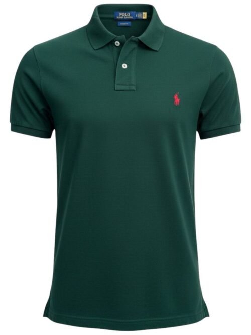 Polo Ralph Lauren Masculina Verde Floresta Pony Vermelho