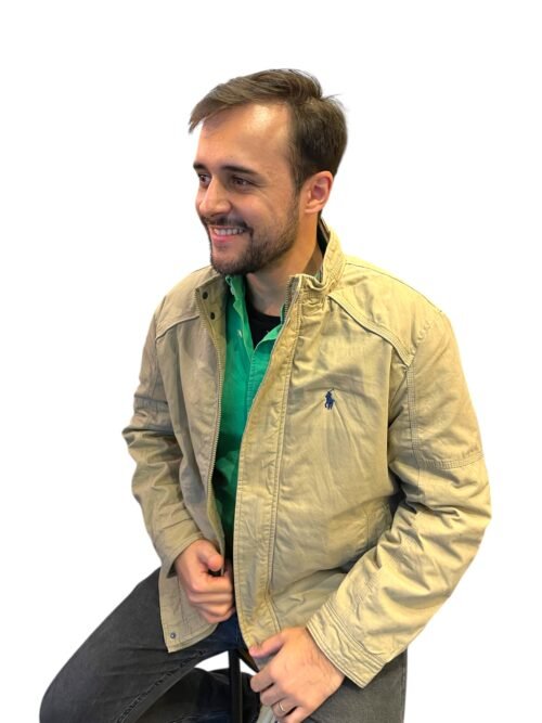 Jaqueta Sarja Ralph Lauren Masculina Inverno Rigoroso Caramelo com Pony Marinho