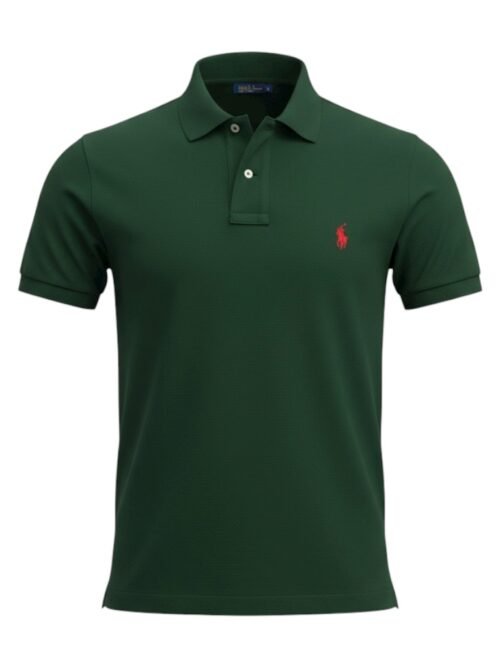 Polo Ralph Lauren Masculina Verde Floresta Pony Vermelho