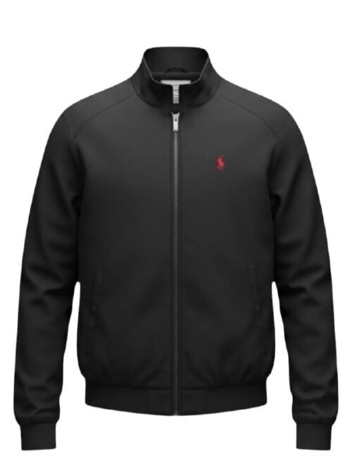 Jaqueta Suede Ralph Lauren Masculina Meia Estação Preta Pony Vermelho