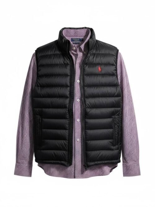 Colete Ralph Lauren Confortável e Exclusivo Preto com Pony Vermelho