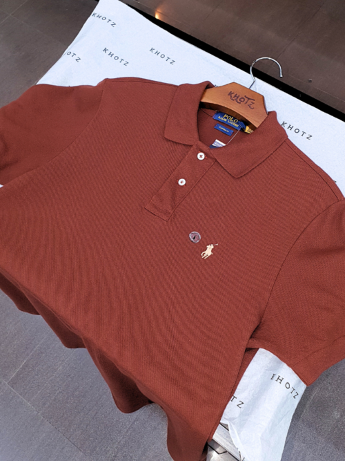 Polo Ralph Lauren Masculina Caramelo Escuro Pony Creme