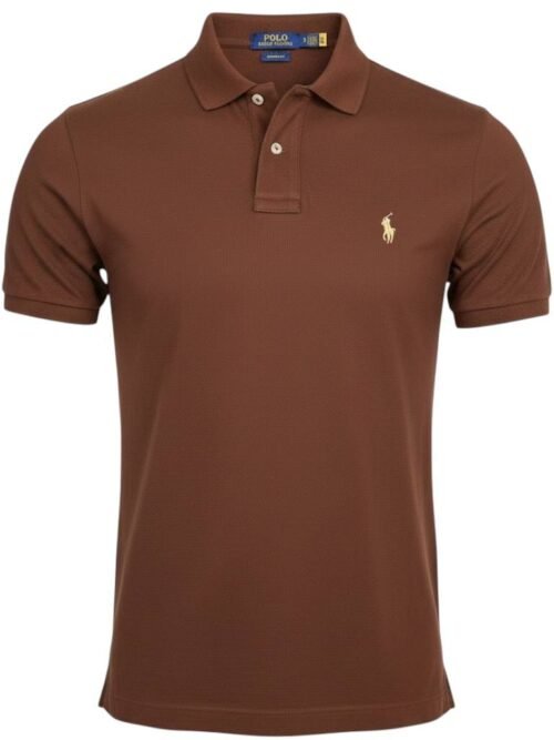 Polo Ralph Lauren Masculina Caramelo Escuro Pony Creme
