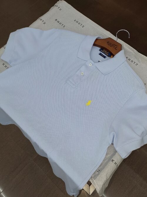 Polo Ralph Lauren Masculina Azul Bebê Pony Amarelo
