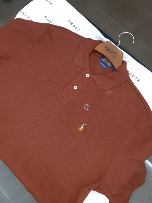 Polo Ralph Lauren Masculina Caramelo Escuro Pony Colorido