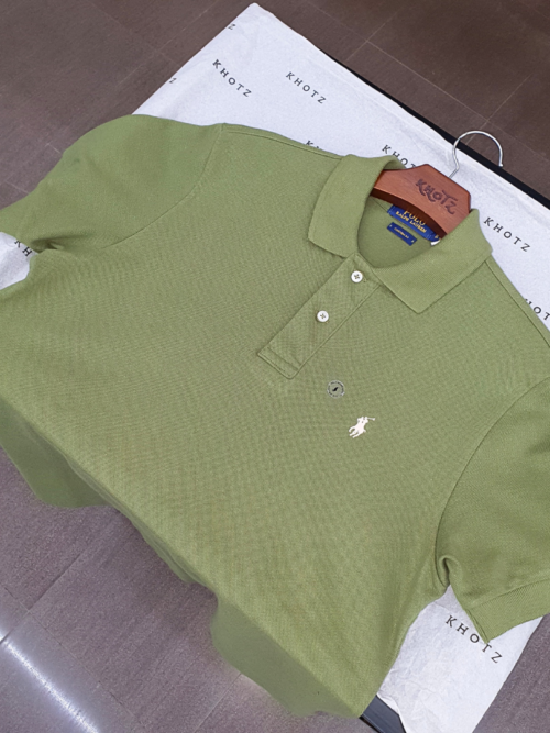 Polo Ralph Lauren Masculina Verde Natura Pony Branco