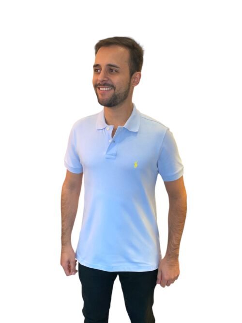 Polo Ralph Lauren Masculina Azul Bebê Pony Amarelo
