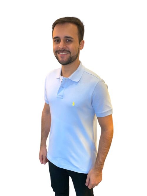 Polo Ralph Lauren Masculina Azul Bebê Pony Amarelo
