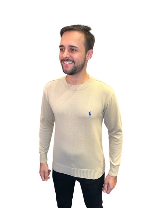 Suéter Ralph Lauren Masculino Areia Pony Azul