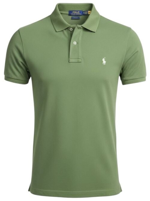 Polo Ralph Lauren Masculina Verde Natura Pony Branco