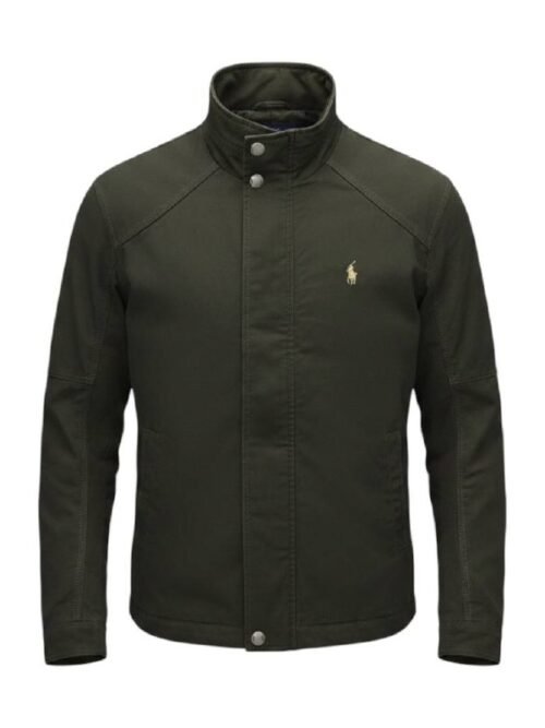 Jaqueta Sarja Ralph Lauren Masculina Inverno Rigoroso Verde Exército com Pony Cinzento