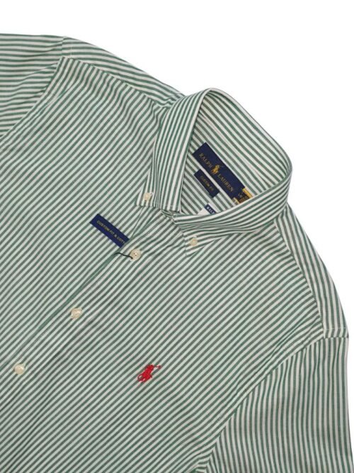 Camisa Ralph Lauren Masculina Verde Listras Pony Vermelho